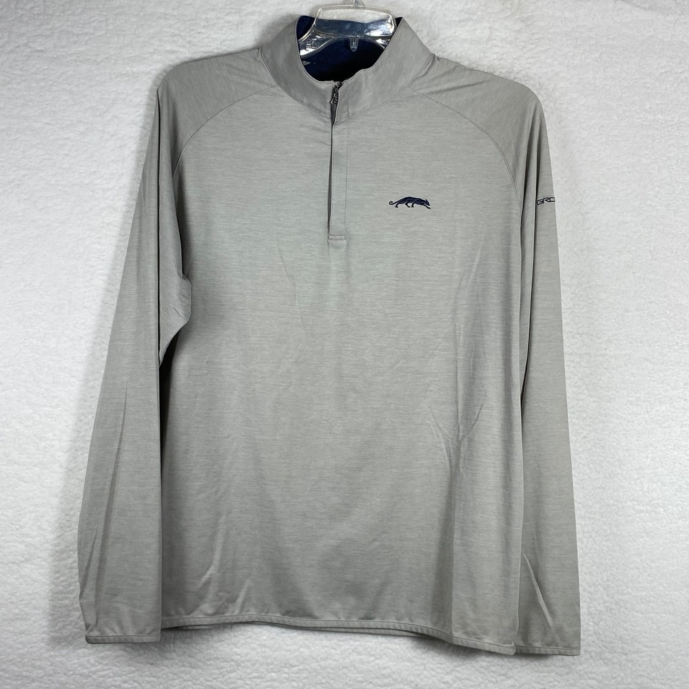 Peter Millar Crown Crafted Grove XXIII Panther 1/4 Zip Pullover Gray Mens XL